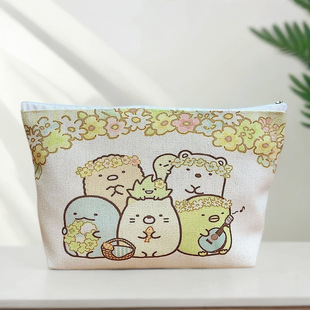 Portable Cosmetic Bag Japanese Corner Bio Canvas Bag Digital Printed Cosmetic Bag with Coin Purse Storage Bag