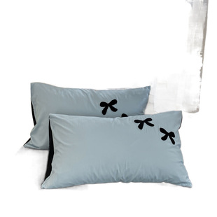 New Simple Student Dormitory Bow Pillowcase Pair Single Pillow Core Liner Solid Color Cute Pillowcase