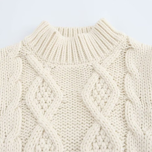 ZR foreign trade wholesale European and American style women's new fashion simple open design eight-strand knitted sweater 6771106