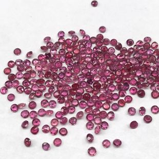 Natural Ruby with stone small size round ring surface bare stone natural burning Myanmar ruby DIY uninlaid