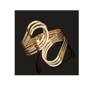 Leaf punk open metal wide bracelet elastic mesh bracelet feather wings leaf arm ring bracelet