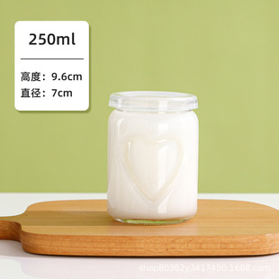 Factory wholesale yogurt pudding bottle 100ml 200ml transparent glass thickened high temperature resistant sealed jam bottle with lid