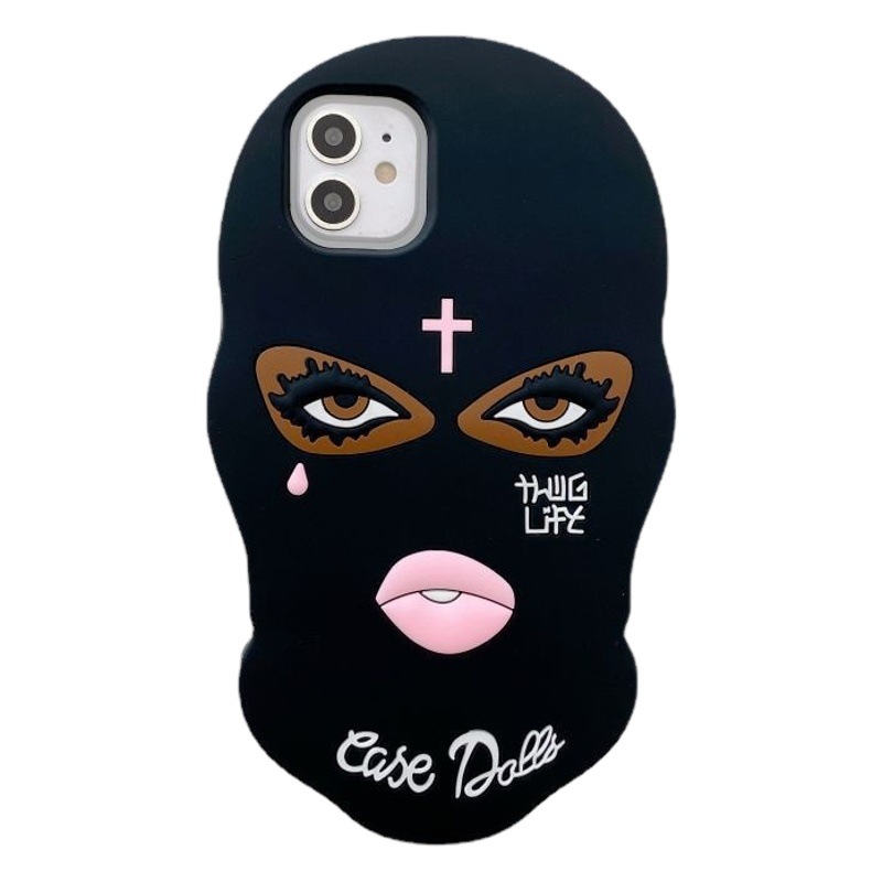 Black Widow Mask Phone Case for iPhone 17 Pro, Funny and Shockproof Silicone Protective Case for Apple 11XS Max