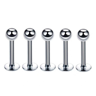 G23 titanium outer tooth lip nail 1.2mm round ball tongue nail flat Rod ear studs titanium alloy body piercing jewelry