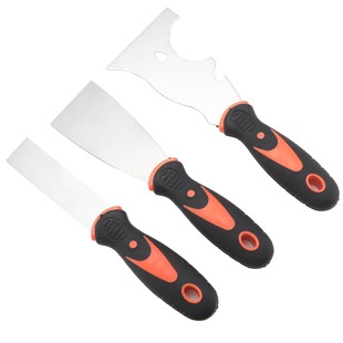 Cross-border stainless steel putty knife double color handle shovel knife wooden handle putty knife mirror shovel plastic handle gray knife sand table suit