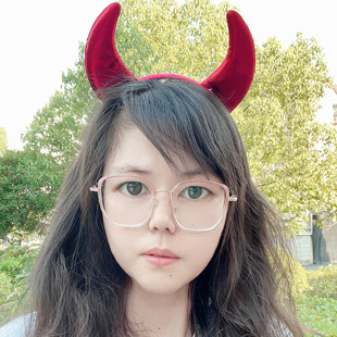 Holy Festival headband cross-border hot devil horn headband manufacturers wholesale holiday party decorations feather head buckle