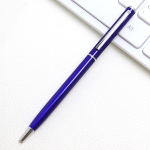 in stock wholesale touch screen small Gaoshi ballpoint pen printing logo flat top gold metal ballpoint pen thin rod medium oil pen