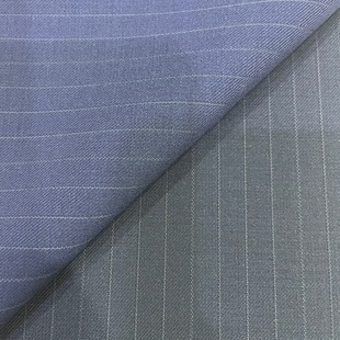 Wool Striped Fabric Bamboo Fiber Antibacterial Anti-Wrinkle Fabric Worsted Stretch Suit Fabric 50 Wool 3 Spandex