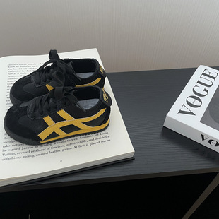 Autumn 2024 new boys and girls Korean color matching casual fashion trend sneaker children's Velcro Forrest Gump shoes