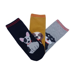 Cute puppy cartoon all-match Japanese socks spring and autumn warm mid-tube socks