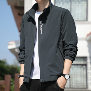 Jacket Men's Spring and Autumn New Vertical Collar Fashionable Fat Plus Large Size Loose Casual All-match Top Jacket