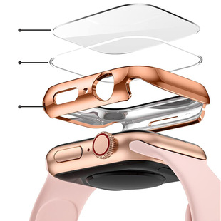 Применимо для корпуса часов Apple, 10/9 гальваника в одном корпусе iWatch корпус из закаленной пленки