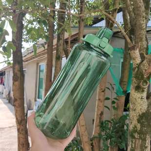 High temperature resistant sports cup travel bounce space cup large capacity fitness water cup rope portable straw plastic cup