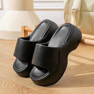 2025 Platform Slippers Women's Summer Heightened Feeling Seaside Sandals Beach Shoes Soft Sole Net Infrared Sandals for Women