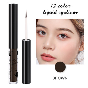 YABAOLIAN Color Eyeliner Waterproof Long-lasting Non-Blooming 12 Color Matte Eyeliner Eye Shadow Makeup
