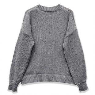 Cross-border Europe and America Amazon 2025 Fall/Winter New plus size Women's Sweater Long Sleeve V-Neck Turtleneck Loose Knitted Sweater