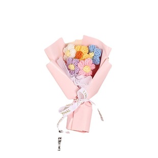 Manufacturers wholesale small fresh air knitted bouquet bouquet flower bouquet to send girlfriends birthday Children's Day gifts