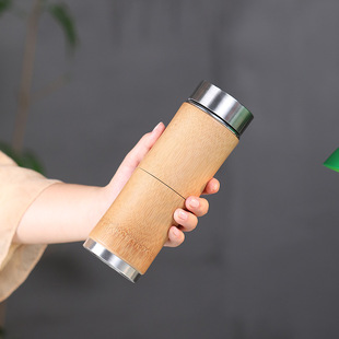 Yixing purple sand vacuum Cup men's high-end solid wood business gift tea cup ceramic liner commemorative water Cup lettering