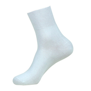 Loose socks do not strangle feet spring and autumn men's socks middle-aged and elderly men's cotton socks wide mouth black mid-tube short socks