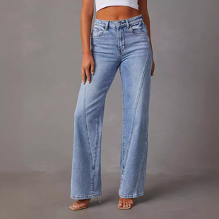 European and American Cross-border Jeans Women's 2025 New Amazon High Waist Loose Denim Pants Fashion Stretch Jeans