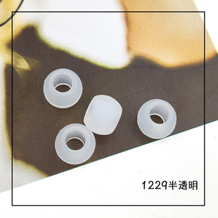 Plastic Spring Buckle Accessories Small Round Bead Hook Elastic Rope Accessories Anti-rope Return Decorative Buckle Black and White Transparent Spot
