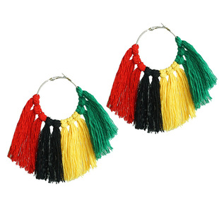 Cross-border Amazon June Festival Black Liberation Day African Women Exaggerated Large Earrings Multi-material Festival Atmosphere