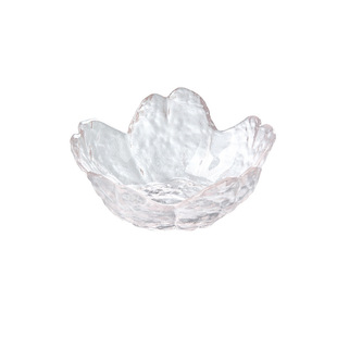 Japanese Style Trick Gold Transparent Glass Hammer Sakura Dish Dish Dish Seasoning Dish Ins Light Luxury Small Dish Phnom Penh