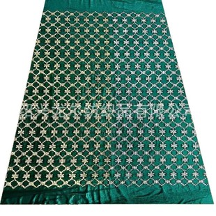 New velvet sequins golden bead embroidery green elastic flannel geometric diamond bead tube embroidery women's clothing foreign trade