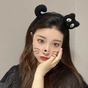 Cute Cartoon Plush Face Wash Makeup Headband Female Cat Rabbit Headband Autumn and Winter Versatile Pressure Hairpin Popular Headwear