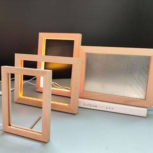 Творческий массивный деревянный светящийся фоторамка деревянный дий акриловый ночной фонарь деревянный рама бук черный орех светильник