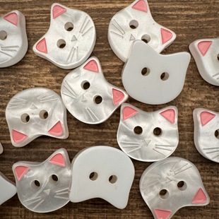 Cute Baby Powder Kitten Button Cartoon Animal Children Baby Sweater Cardigan Button Handmade Accessories Decorative Buckle