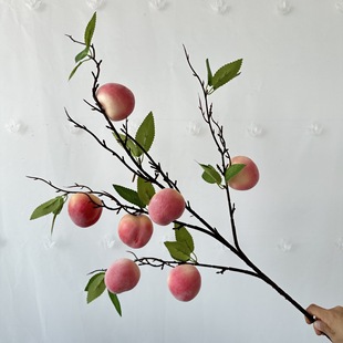 Cross-border New Product Simulation Peach Fake Fruit Garden Green Plant Landscaping Decoration Simulation Fruit Cross-border Wholesale Decorative Products