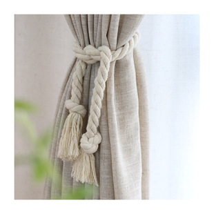 Japanese-style Artistic Cotton and Linen Gauze Curtain Thickened Linen Semi-shading Window Screen Homestay Transparent and Impermeable Cross-border Curtains