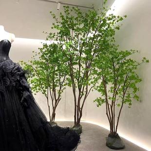 Artificial tree simulation bell tree landscape green plant Interior Design window drunk Wood Nordic ins style decoration
