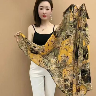 New Women's Sunscreen Clothing 4050-year-old Western-style Thin Loose Large Size Vintage Printed Summer Clothes for Middle-aged Mothers