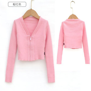 New Children's Zipper Sweater Outer Dance Sweater Autumn and Winter Long Sleeve Knitted Ballet Jacket Fashion Women and Children