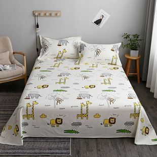 Bed Bed Sheets Single Piece Student Dormitory Single Bed Double 1.5m ins Style Simple Bed Sheets Washed Cotton Popular 1.8