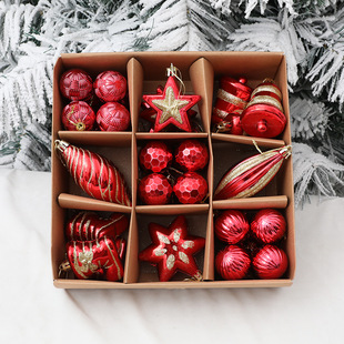 Cross-border wholesale Christmas tree decoration pendant 9 styles matching pendant painted ball multi-shape pendant 39 combinations