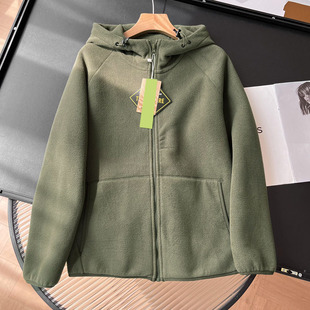 Basic All-match Women's Autumn and Winter Outdoor Leisure Sports Fleece Hooded Jacket Warm Zipper Sweatshirt Fleece
