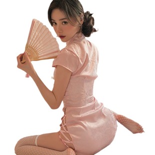 Pillow Whisper Sexy Underwear Retro Jacquard Sexy Classical Cheongsam Uniform Temptation Pajamas Hot Passion Suit