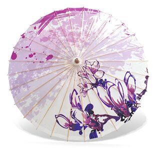 Handmade Luzhou Water-sharing Oil Paper Umbrella Rain-proof Sunscreen Chinese Style National Style Retro Style Classical Dance Props Purple Rhyme
