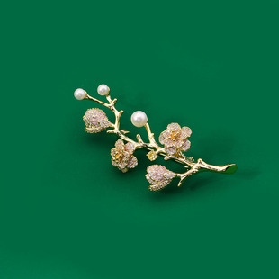 Original design classical plum brooch suit high-end accessories cheongsam neckline Chinese style classic plum corsage female