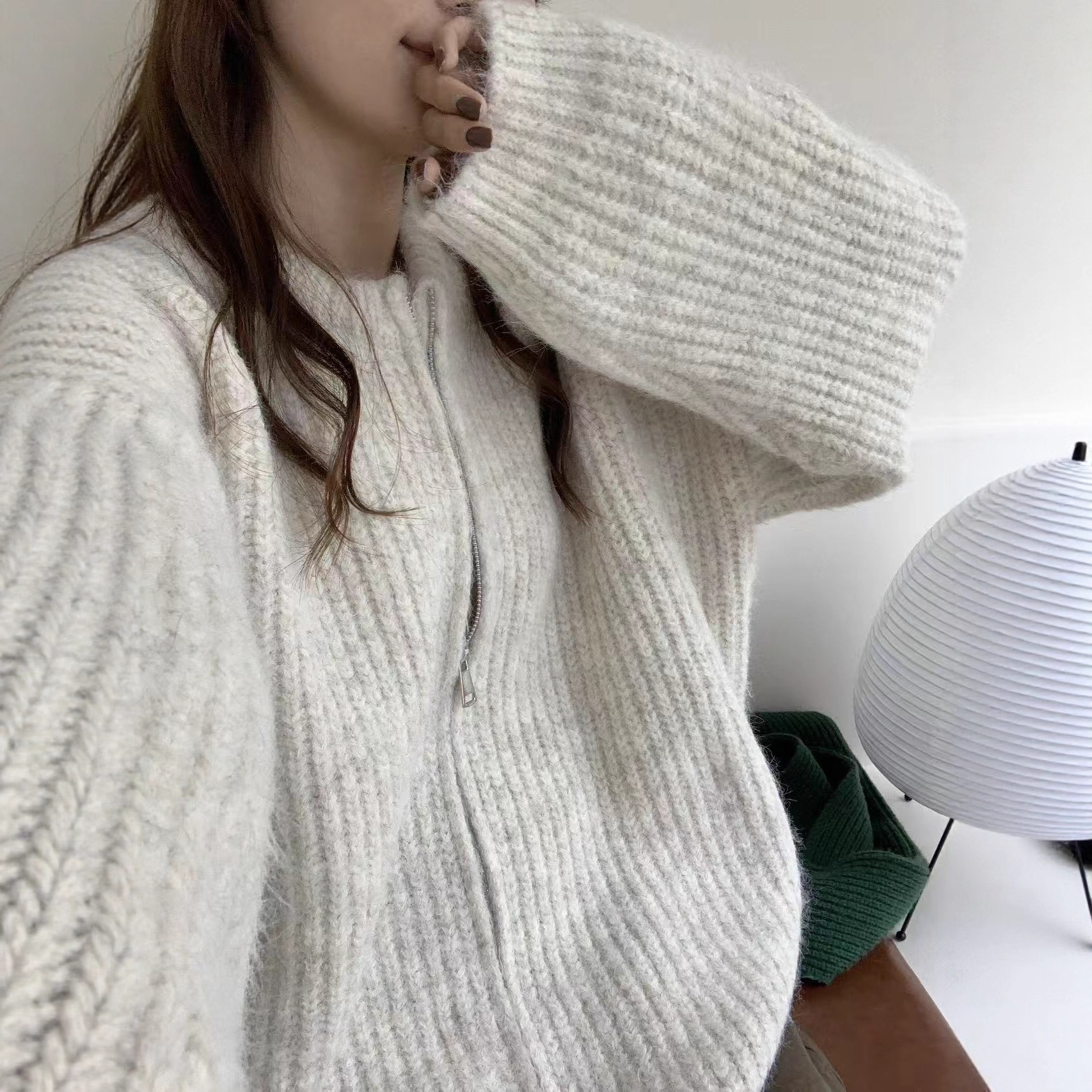 Koreyscha Dongdaemun moda ayollar uchun trikotaj kardigan sviteri: kuz va qish uchun yumshoq, qalin, erkin, ko'p qirrali, kundalik va issiq top