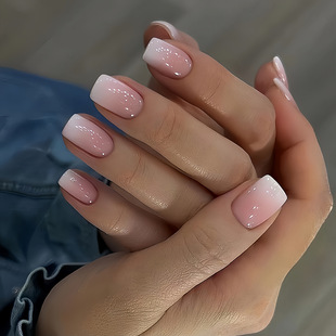 Blue Scent Cherry 24 Pieces Set Wearing Manicure Sticker Nail Patch Fake Nail Finished Removable Nail