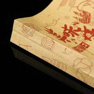 Barbecue snacks take-out packing bag disposable rolled skewers fried kraft paper food oil-proof paper bag wholesale