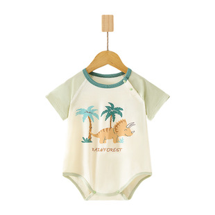 Baby Triangle Climbing Suit Short-sleeved Wrap Fart Suit Summer Ice Doraemon Unibody Suit Newborn Baby Ultra-thin Breathable Ha-ha Suit