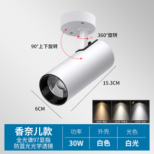 led ceiling spotlight clothing store exhibition hall household Open-mounted adjustable angle track light spotlight