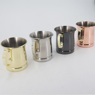 Stainless Steel Mug 400ml Cold Drink Metal Copper Plated Nordic Style Cocktail Mug Bar Horn Mug Mug