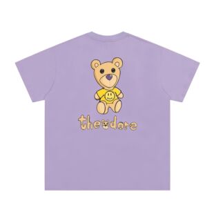 Cross-border European and American fashion brand dream smiley face cartoon bear letter printed short sleeve T-shirt for men and women high street couples half sleeve