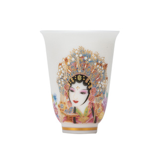 Wen Chuang Hua Dan Tea Cup Mat Fat Jade White Porcelain Fragrance Tasting Cup Creative Women's Tea Ware Hand Gift Master Cup